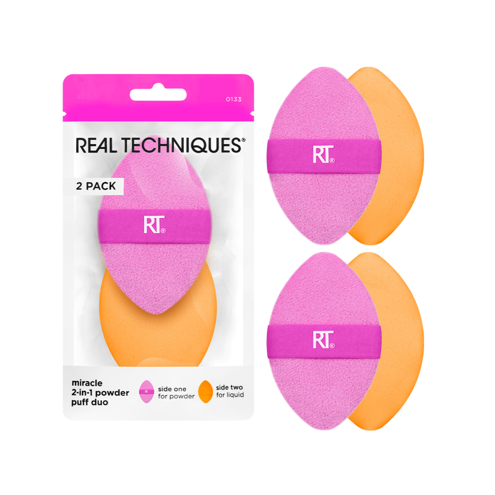 REAL TECHNIQUES Набор двусторонних пуховок для пудры, 2 шт / Real Techniques Miracle 2-in-1 Powder Puff Duo, фото 2