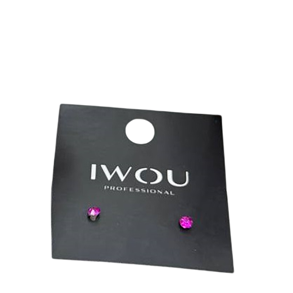 IWOU PROFESSIONAL Серьги гвоздики IWOU фуксия 5мм, фото 1