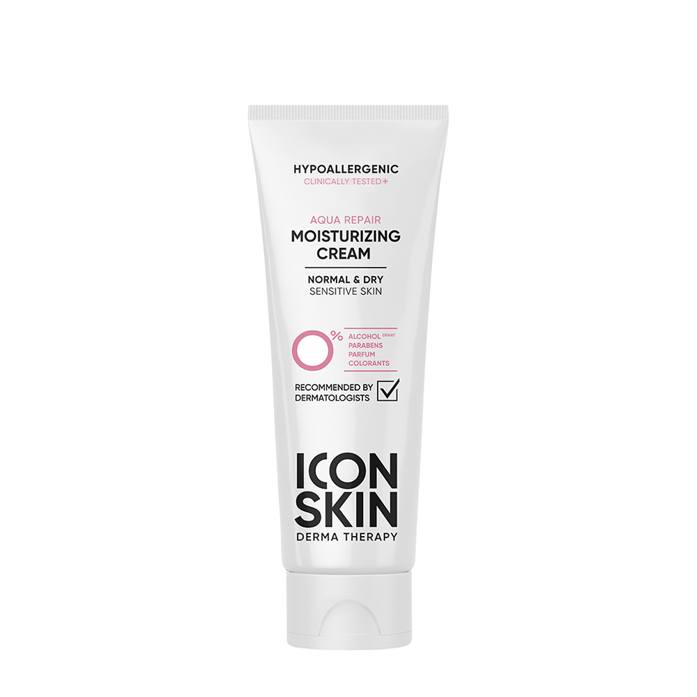 ICON SKIN Крем увлажняющий гипоаллергенный для нормальной и сухой кожи / Aqua Repair 75 мл маска гидробаланс mirrolla skin plus 25 мл