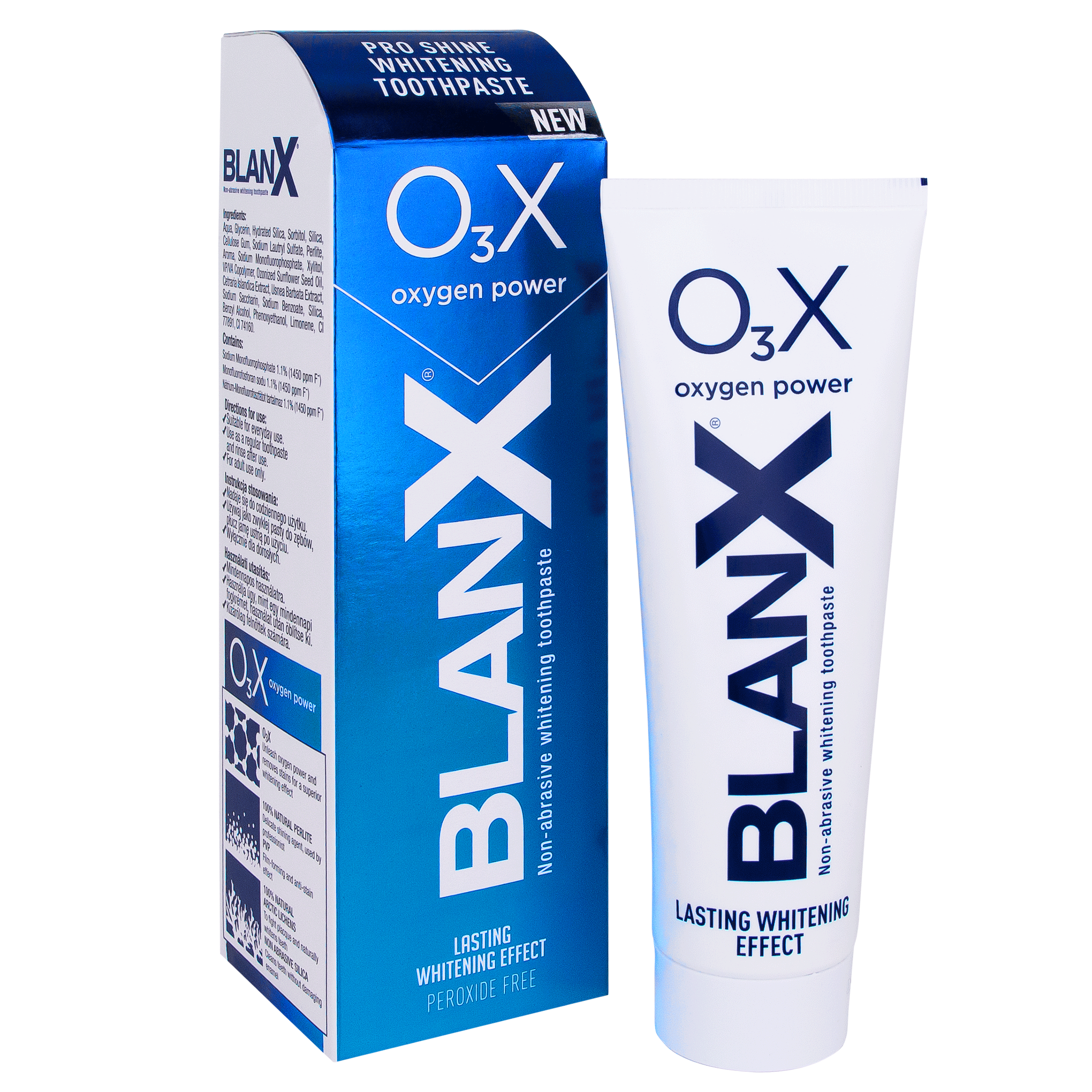 BLANX Паста зубная O3X / BlanX O3X Professional Toothpaste 75 мл под арктическим льдом