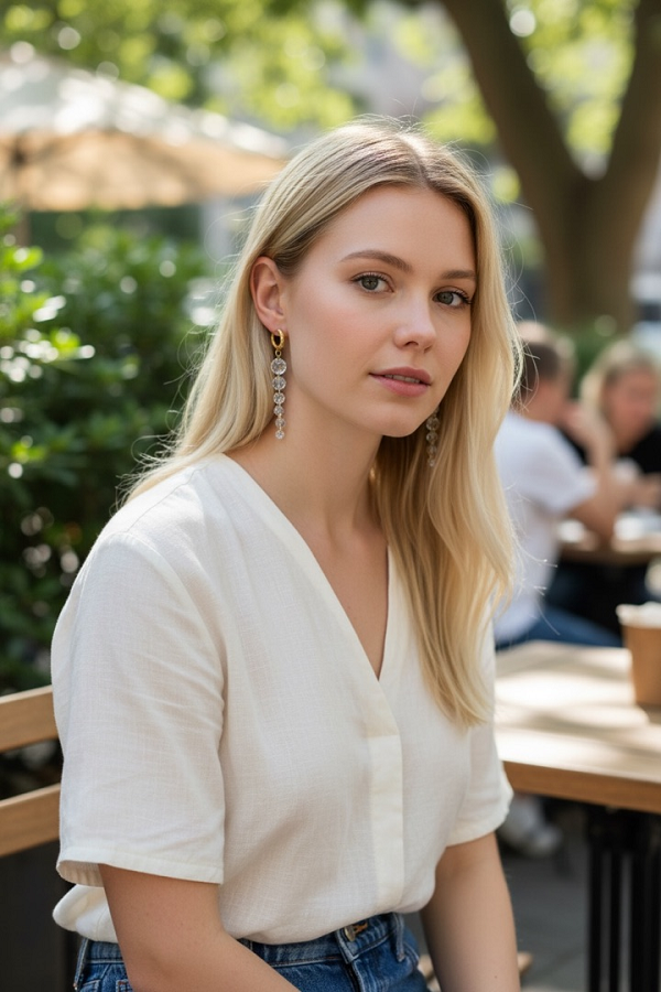 IWOU PROFESSIONAL Серьги с подвесками из кристаллов (золото), фото 3