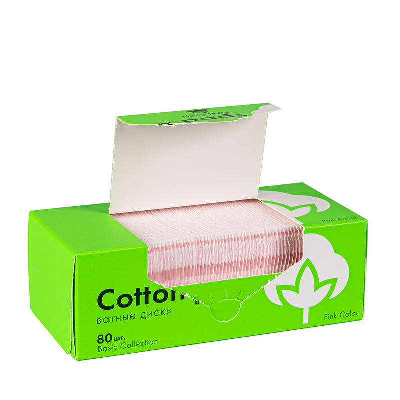 HOLLY POLLY Диски ватные косметические розовые, 80 шт, фото 4