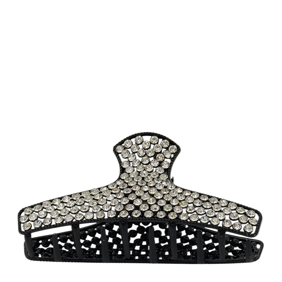 IWOU PROFESSIONAL Краб для волос Паутина из страз черная 4,5*9см, фото 3