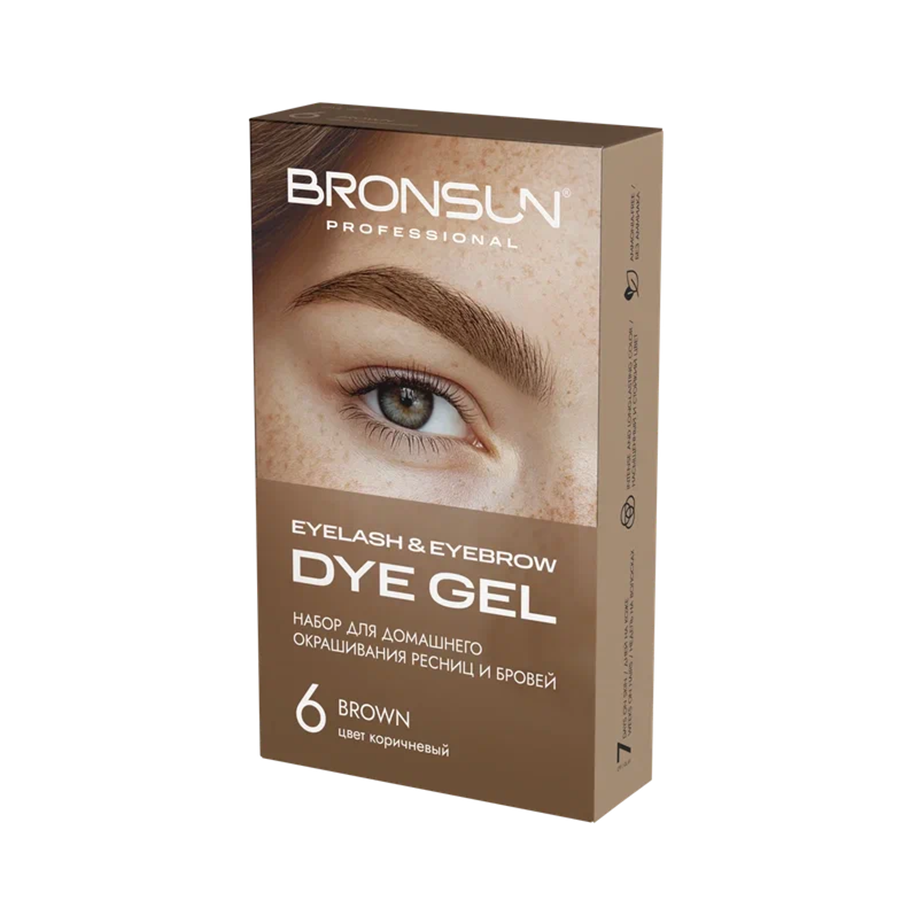 BRONSUN Набор для домашнего окрашивания, коричневый #6 / Eyelash And Eyebrow Dye Gel 35 гр, фото 2
