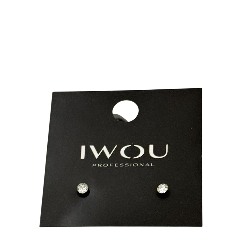 IWOU PROFESSIONAL Серьги гвоздики IWOU белый кристалл 4мм, фото 1
