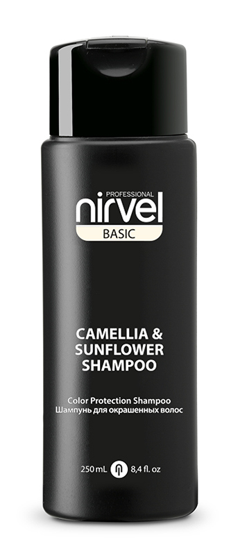 NIRVEL PROFESSIONAL Шампунь-восстановление с экстрактом камелии и подсолнечника для окрашенных волос / SHAMPOO COLOR PROTECTION CAMELLIA & SUNFLOWER 250 мл