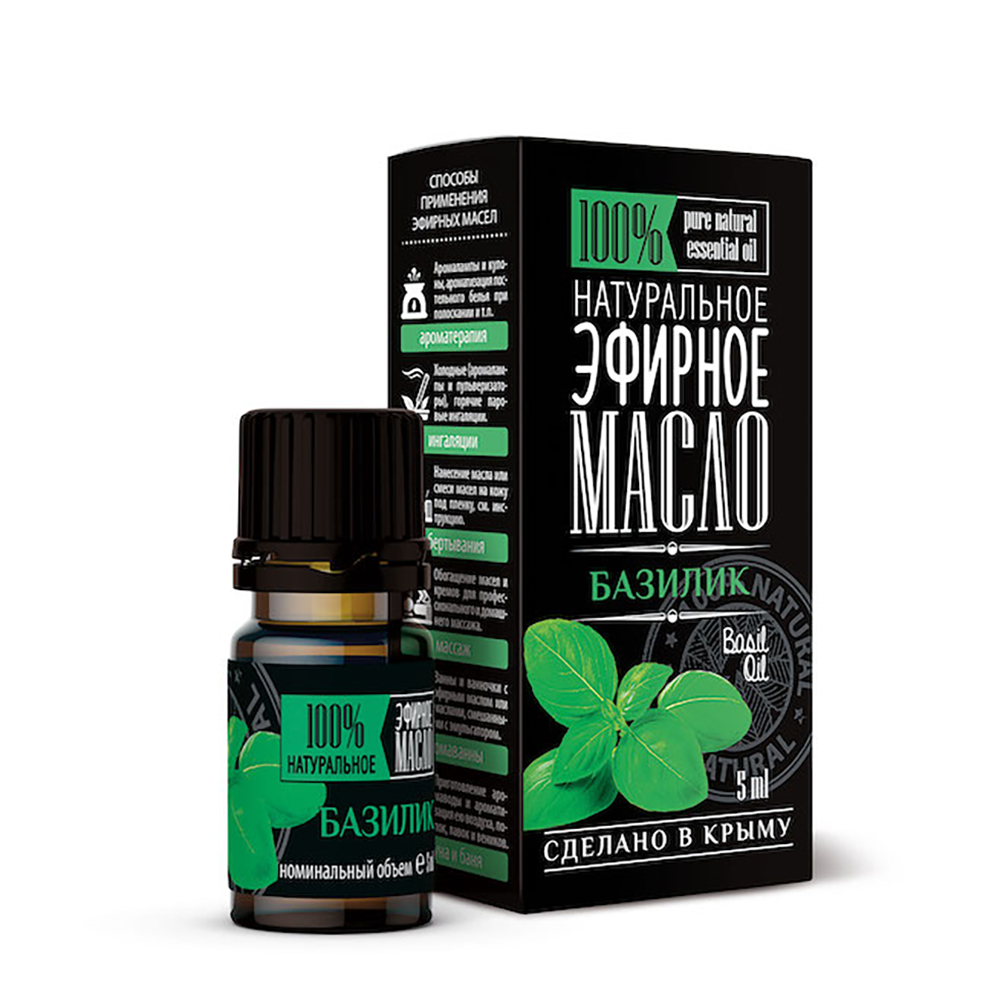 КРЫМСКИЕ МАСЛА Масло эфирное базилика, капельный дозатор / Крымские масла 5 мл, фото 2