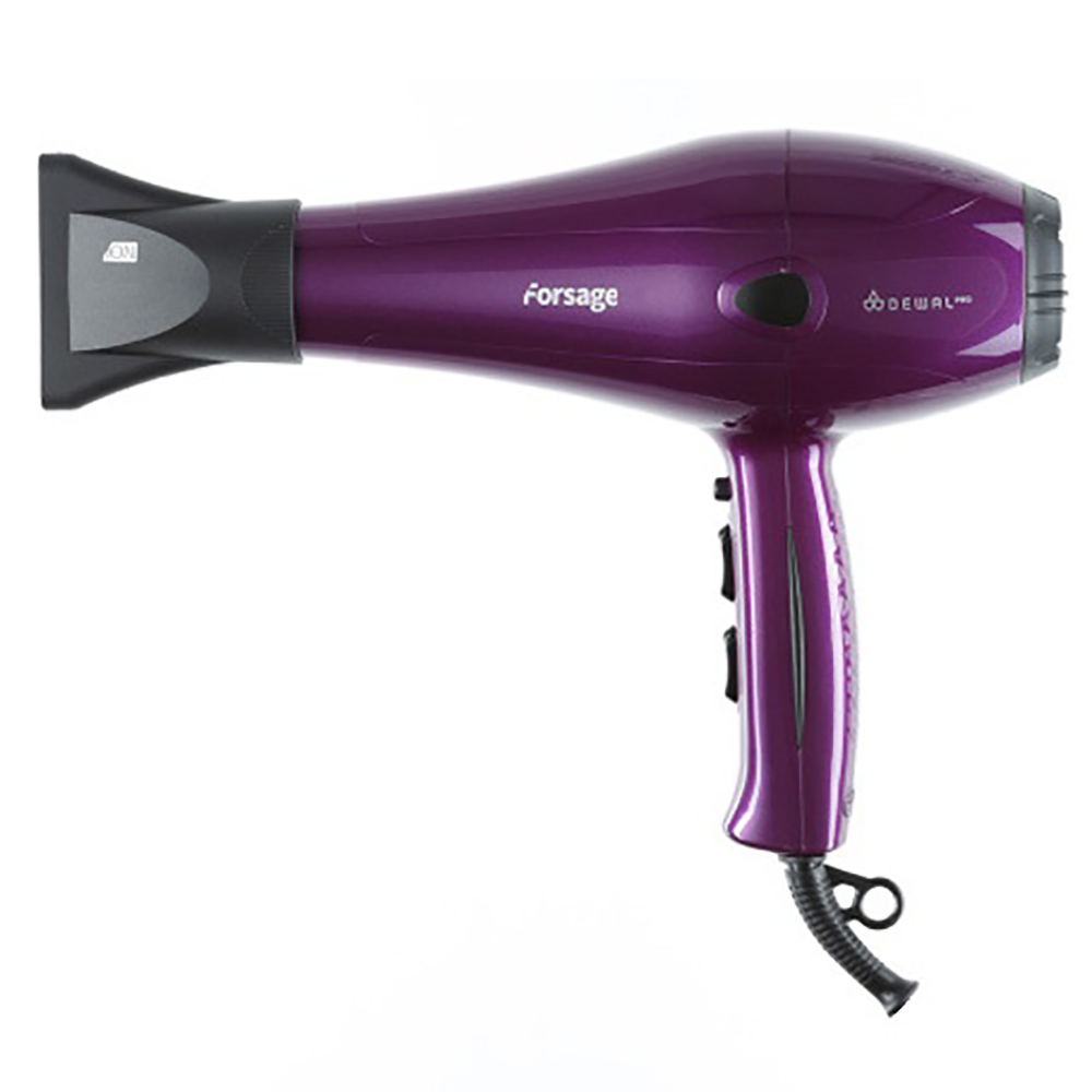 DEWAL PROFESSIONAL Фен Forsage пурпурный, ионизация, 2 насадки, 2200 Вт фен для волос legacy ld 1887 1700w 2 насадки