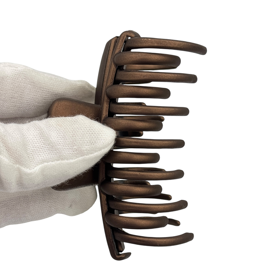 IWOU PROFESSIONAL Краб для волос двухрядный Акула коричневый 8,5см, фото 4