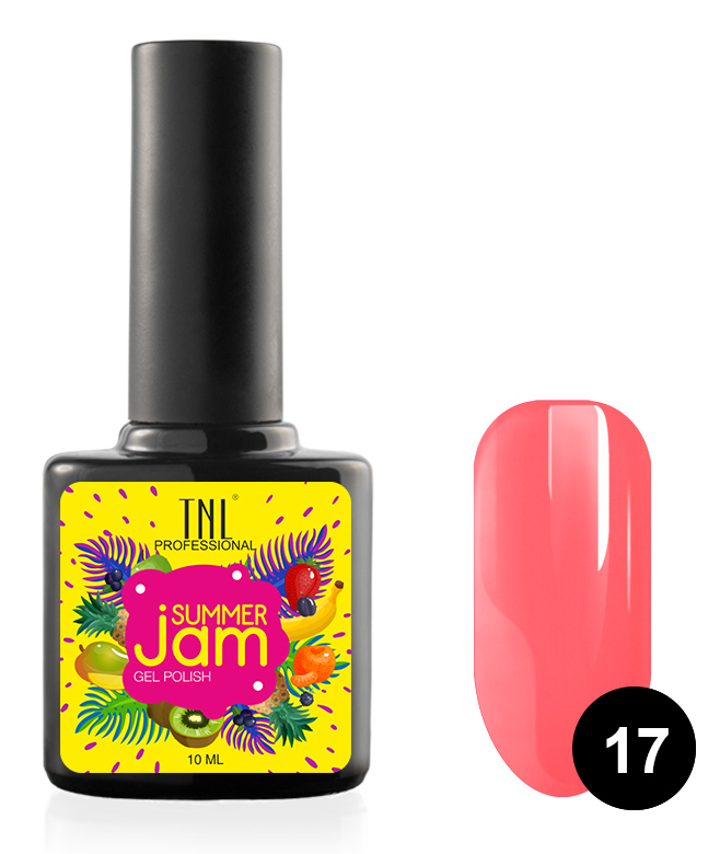TNL PROFESSIONAL 17 гель-лак для ногтей, неоновый коралловый / Summer Jam 10 мл