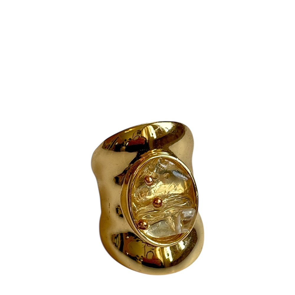 IWOU PROFESSIONAL Кольцо Живой камень розовый кварц, фото 1