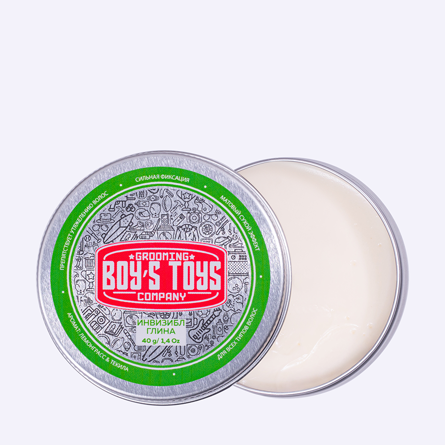 BOY'S TOYS Глина для укладки волос средней фиксации с низким уровнем блеска Инвизибл / Boy's Toys 40 мл, фото 3