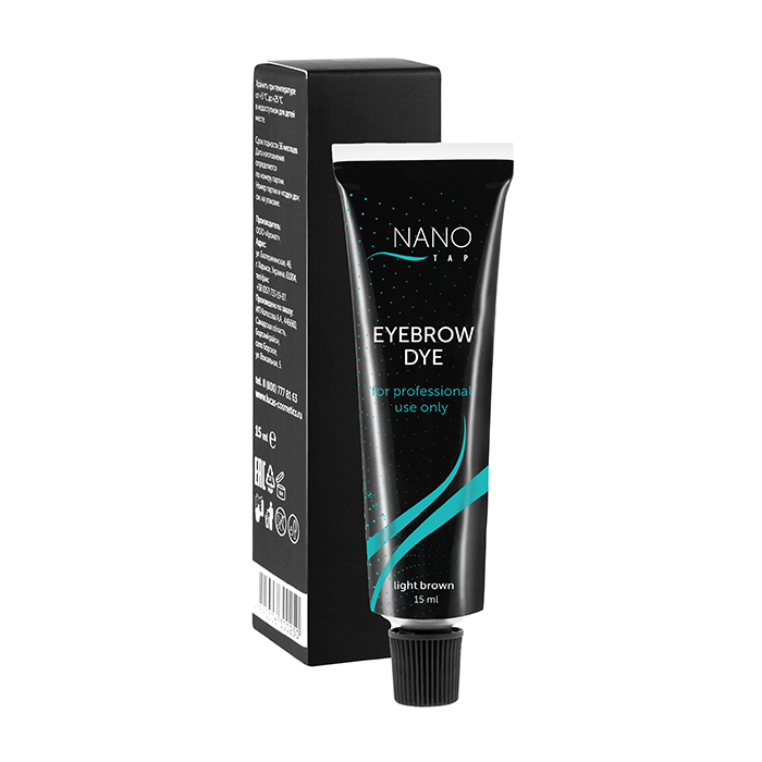NANO TAP Гель-краска для бровей, в тубе, тон светло-коричневый / NanoTap light brown 15 мл, фото 1