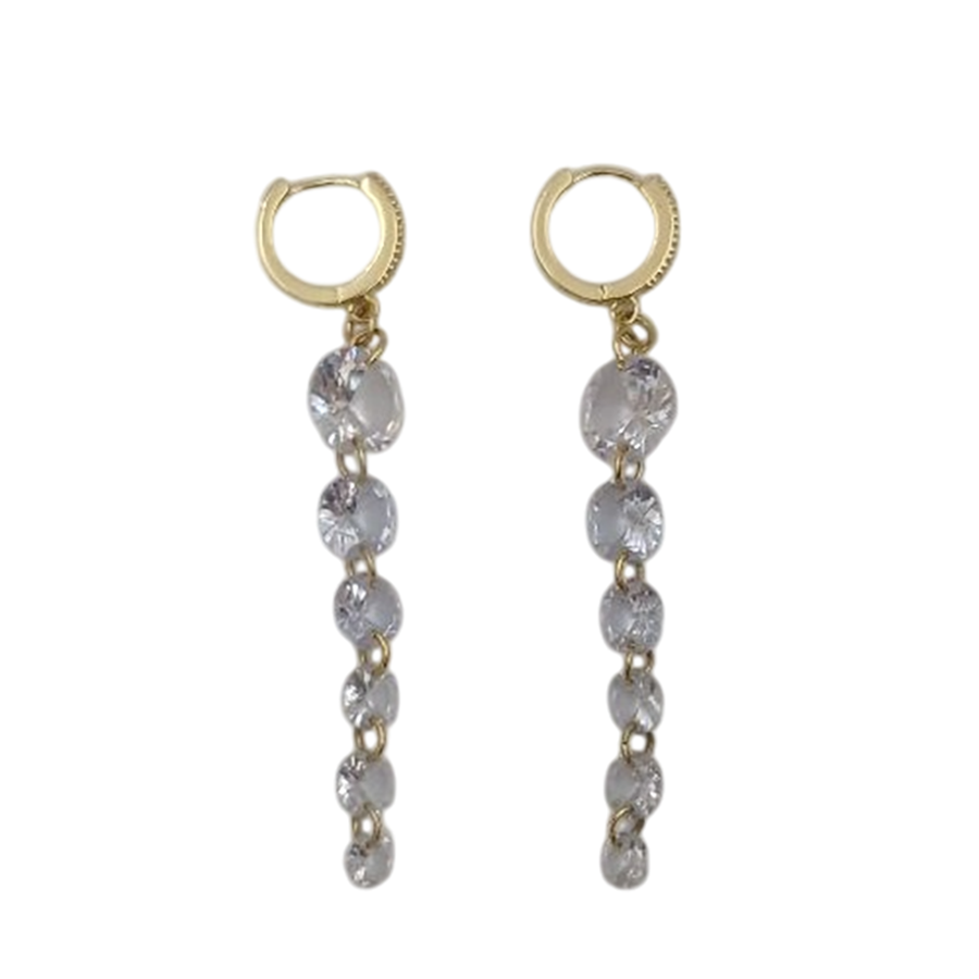 IWOU PROFESSIONAL Серьги с подвесками из кристаллов (золото), фото 2