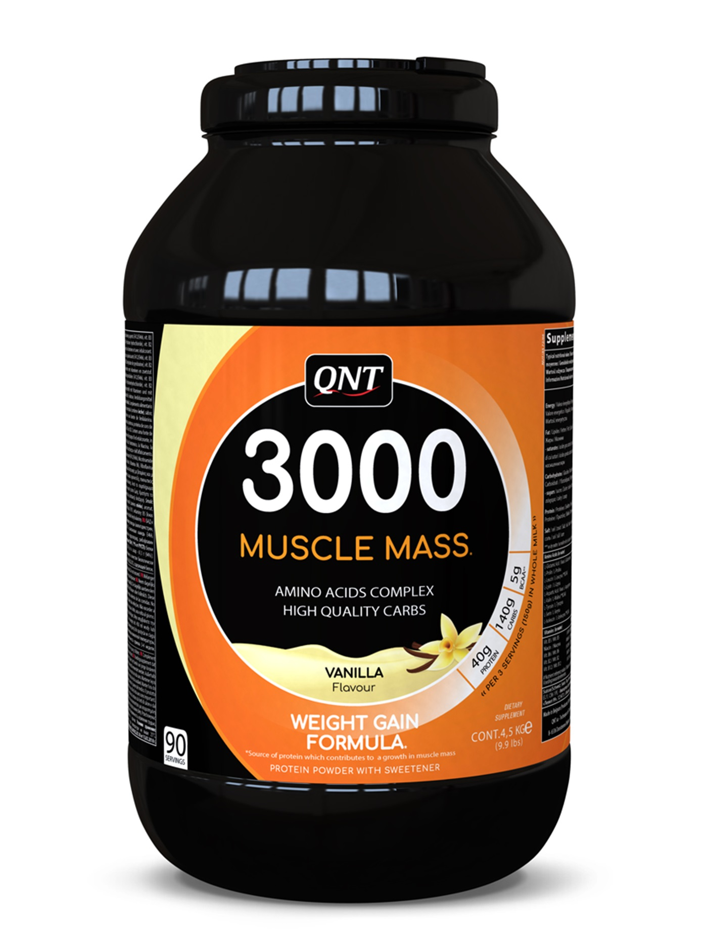 QNT Добавка биологически активная к пище 3000 Массл масс, ваниль / 3000 Muscle Mass Vanilla Flavour 4,5 кг
