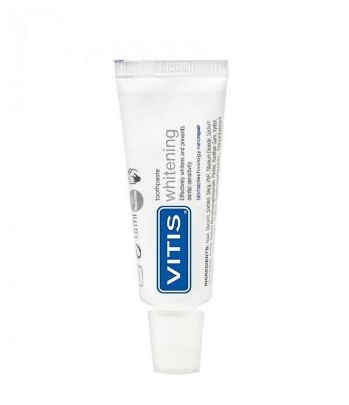 DENTAID Щётка зубная в твердой упаковке Vitis Soft/souple + Зубная паста Vitis Whitening 15 мл, фото 2