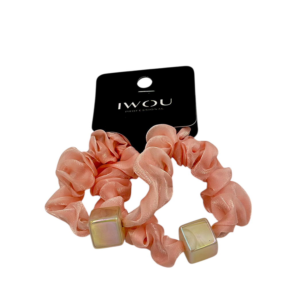 IWOU PROFESSIONAL Резинка для волос Глазурь нежный персик 2шт, фото 1
