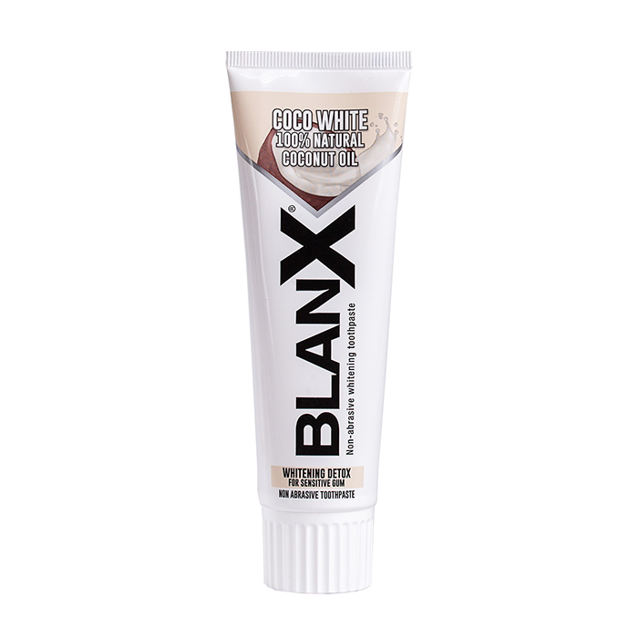 BLANX Паста зубная отбеливающая неабразивная для чувствительных десен / Coco White BlanX Classic 75 мл зубная паста интенсивное действие со светодиодной крышкой white shock blanx бланкс 50мл