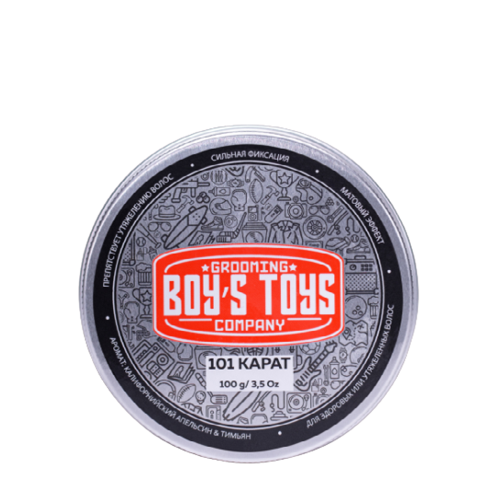 BOY’S TOYS Паста для укладки волос высокой фиксации с низким уровнем блеска 101 карат / Boy's Toys 100 мл