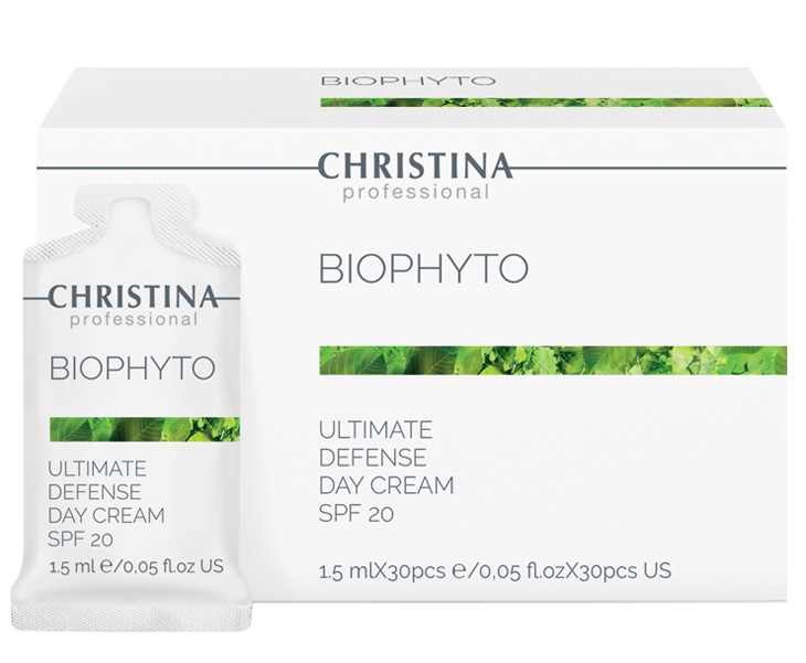 CHRISTINA Крем дневной Абсолютная защита SPF 20, в индивидуальном саше / Bio Phyto-Ultimate Defense Day Cream SPF-20 sachets kit 1,5 мл х 30 шт CHR832 - фото 1