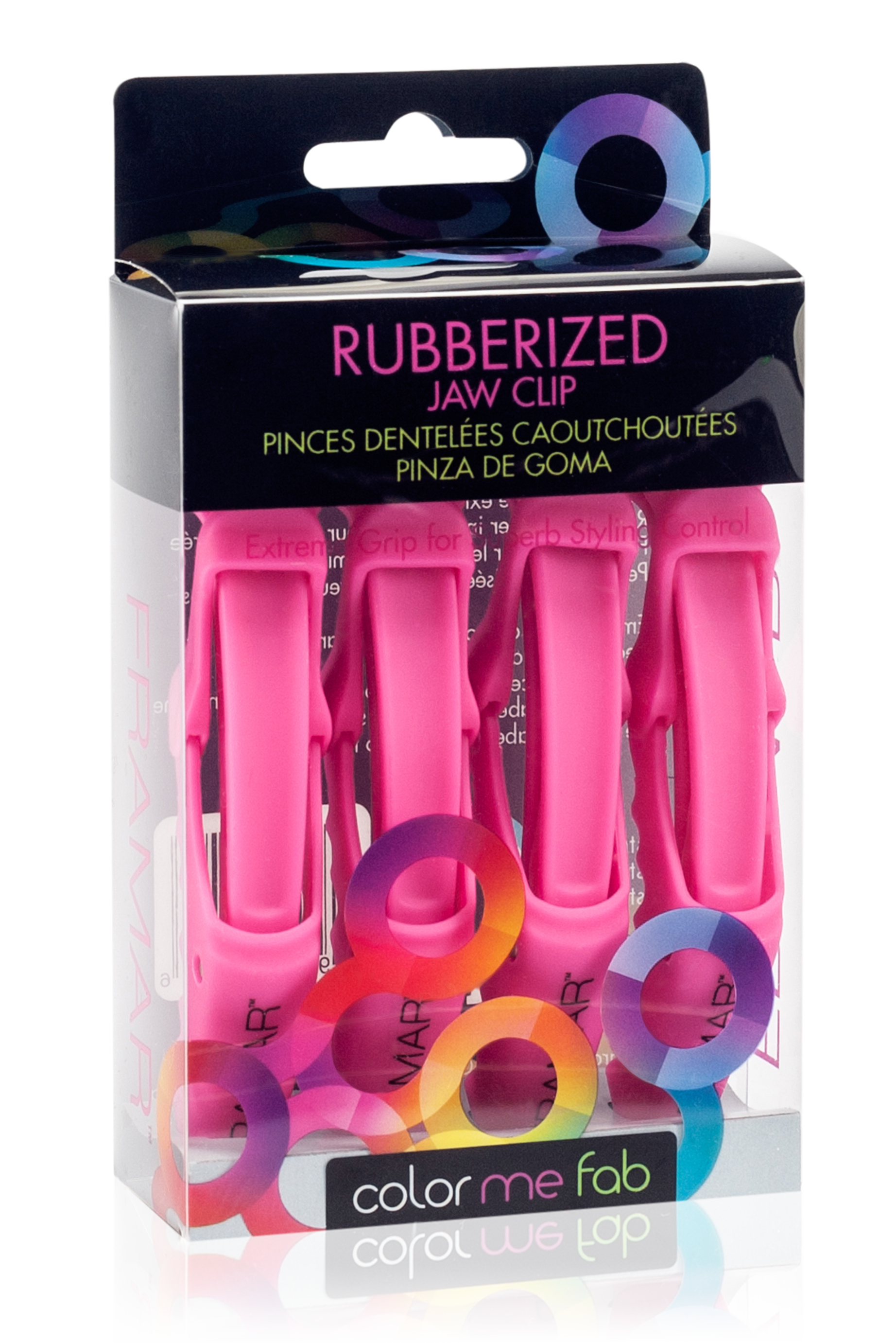 FRAMAR Зажим с прорезиненным покрытием, фуксия / Rubberized Jaw Clip 4 шт набор для волос карапунька 2 зажима 4 резинки бантик бусины розовый