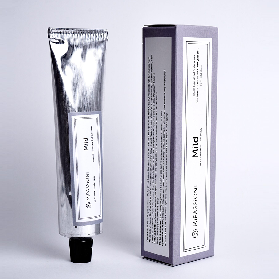 MIPASSIONcorp Крем парфюмированный для рук, вишня, миндаль, бобы тонка / Mild MiPASSiON 65 мл, фото 2