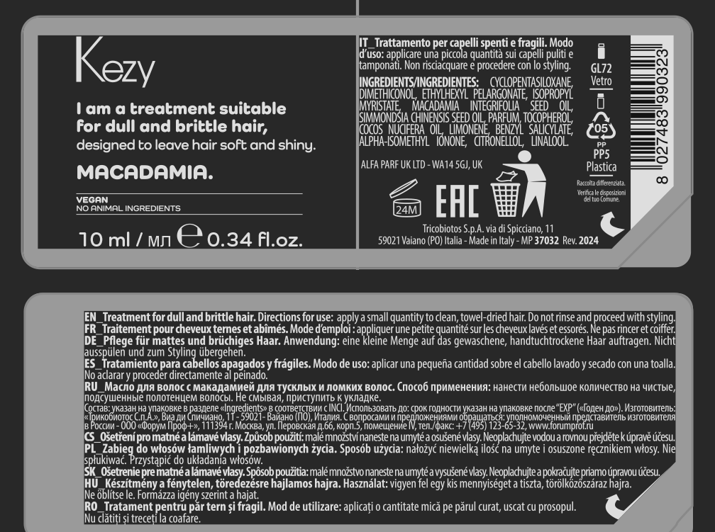KEZY Масло для волос с макадамией для тусклых и ломких волос / I am MACADAMIA 10 мл, фото 2
