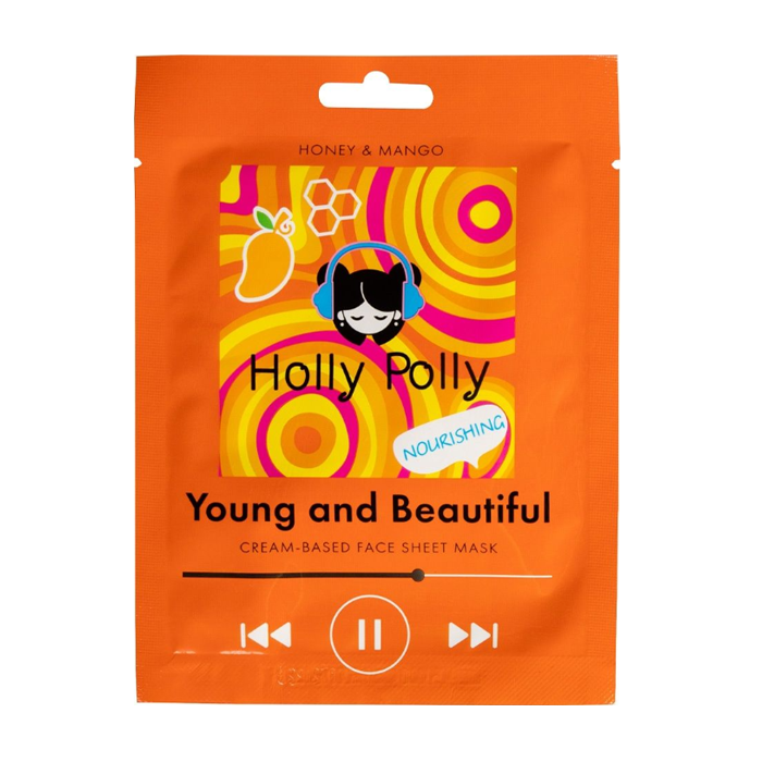 HOLLY POLLY Маска для лица тканевая, питающая, на кремовой основе, с медом и манго / Holly Polly Young and Beautiful 22 гр