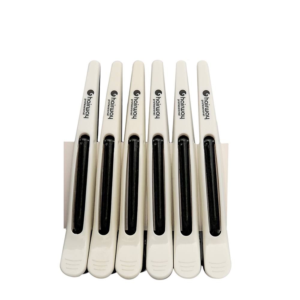 

HAIRWAY Зажим, черно-белый / Hairway 6 шт