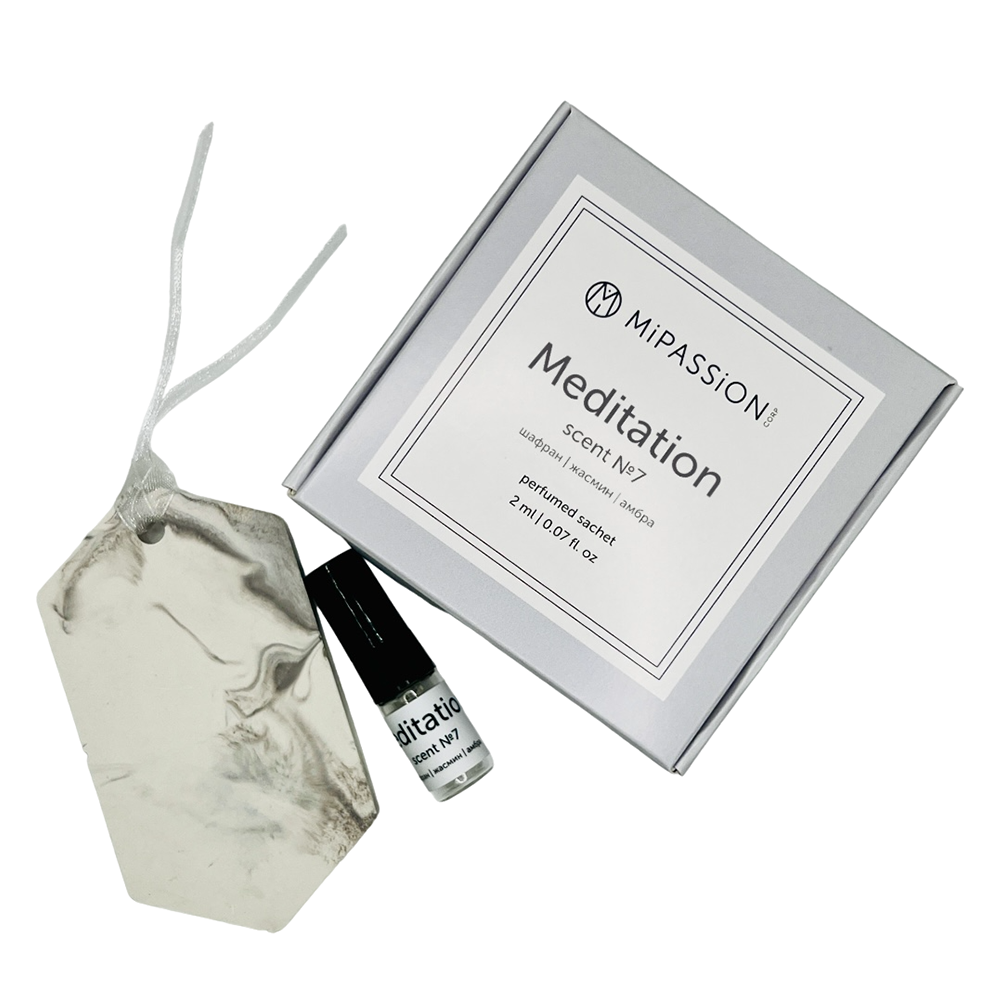 MIPASSIONcorp Саше парфюмированное мраморное из гипса, шафран, жасмин, амбра / MiPASSiON Meditation 1 шт