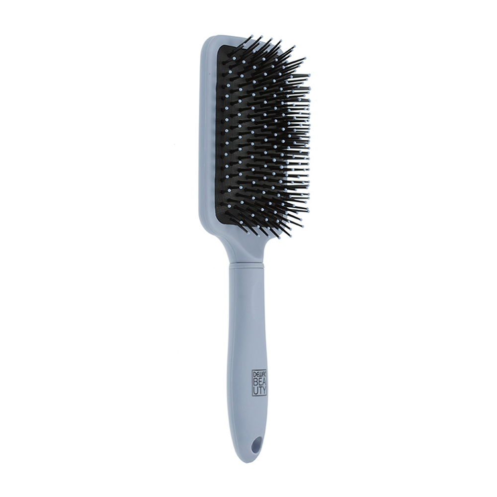 DEWAL BEAUTY Щетка массажная Прованс с пластиковым штифтом, квадратная, лавандовая 13 рядов