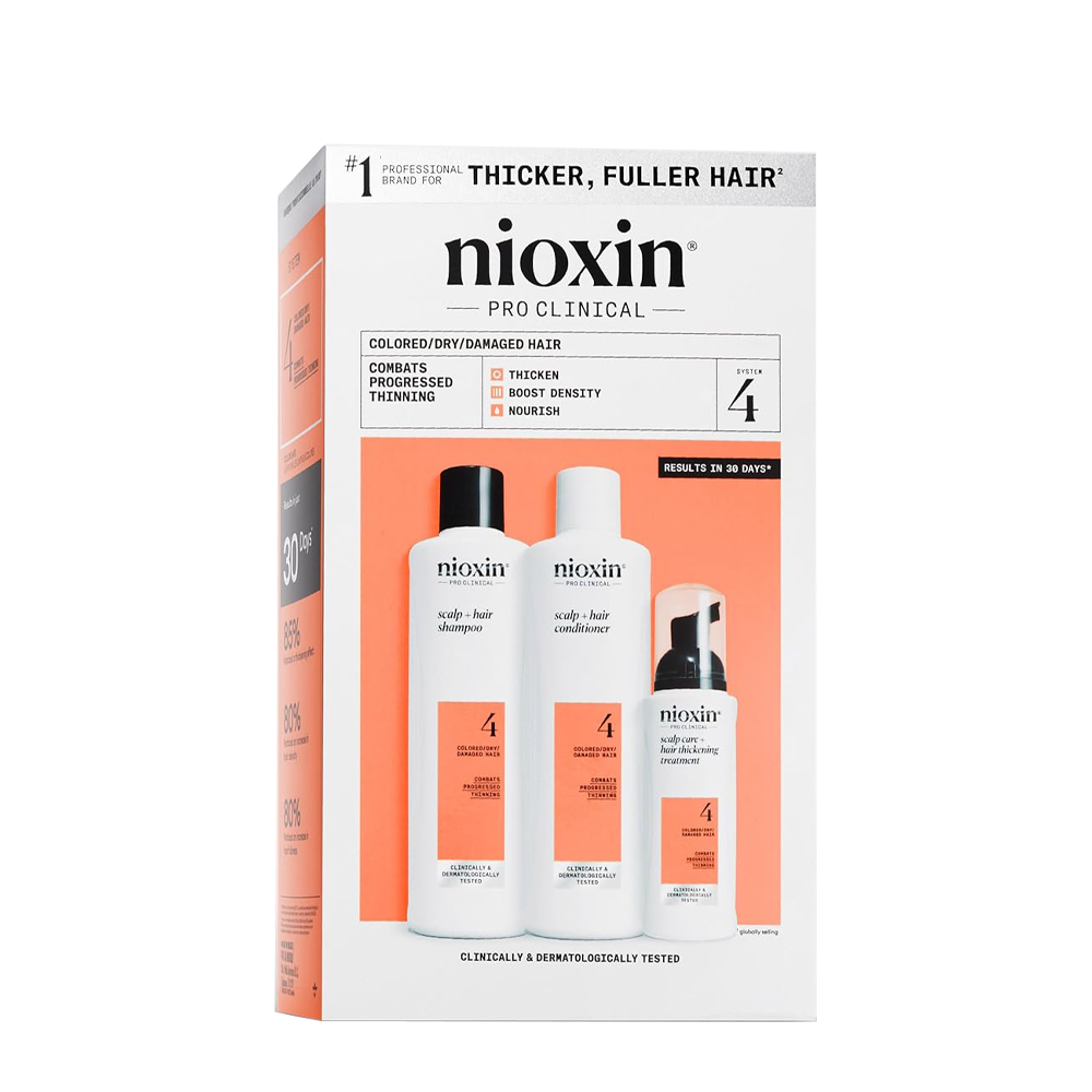 NIOXIN Набор для волос Система 4 (шампунь очищающий 150 мл, кондиционер увлажняющий 150 мл, маска питательная 50 мл), фото 1