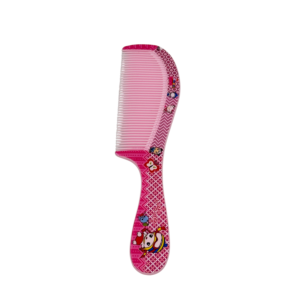 IWOU PROFESSIONAL Расческа с ручкой розовая Flower girl 21см, фото 1