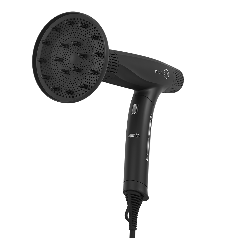 MELON PRO Фен профессиональный для волос складной Hag 7, ионизация, черный матовый, диффузор, 2000W, фото 5