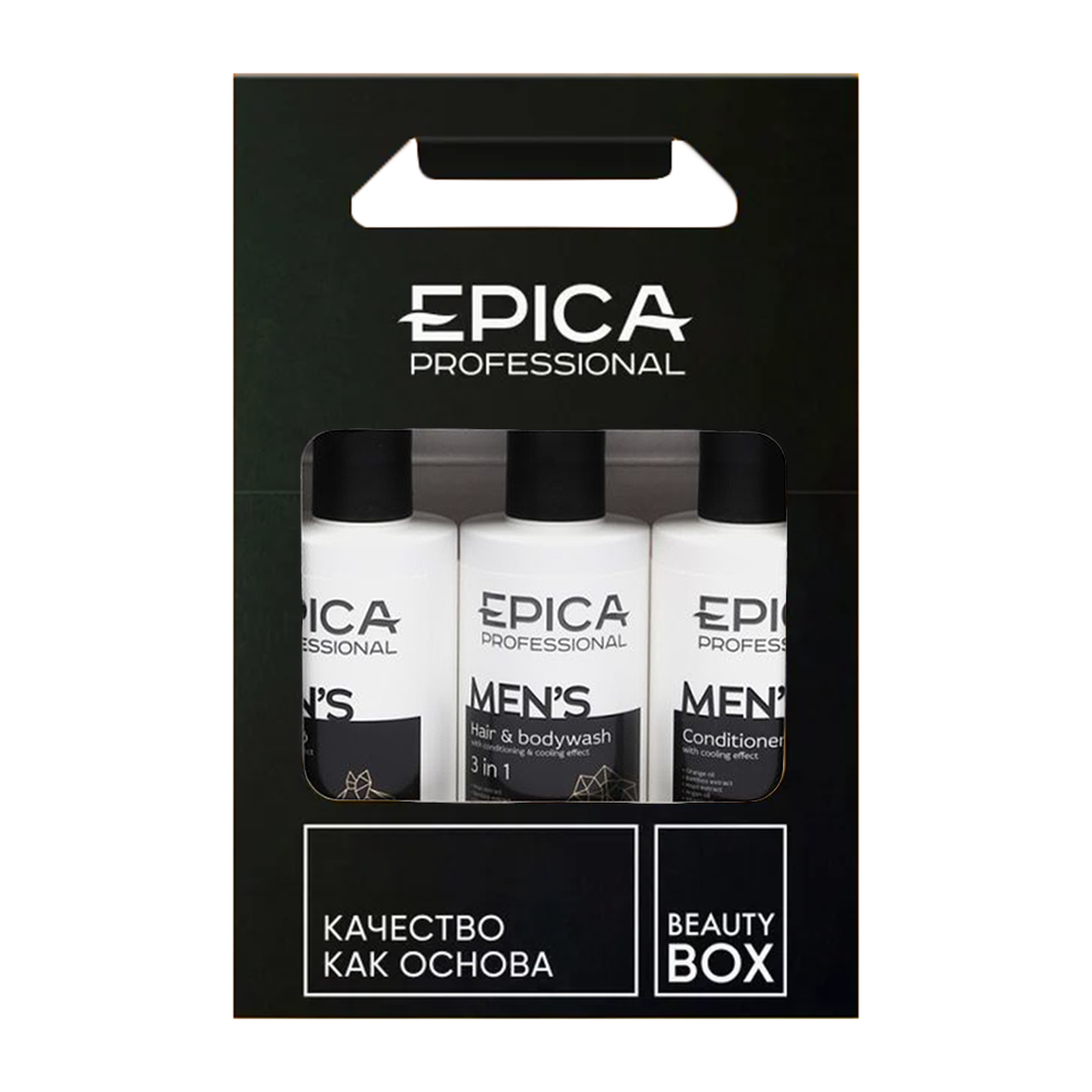 EPICA PROFESSIONAL Набор мужской для волос (шампунь 250 мл + кондиционер 250 мл + универсальный шампунь 250 мл) MEN`S epica professional кондиционер для волос мужской men s