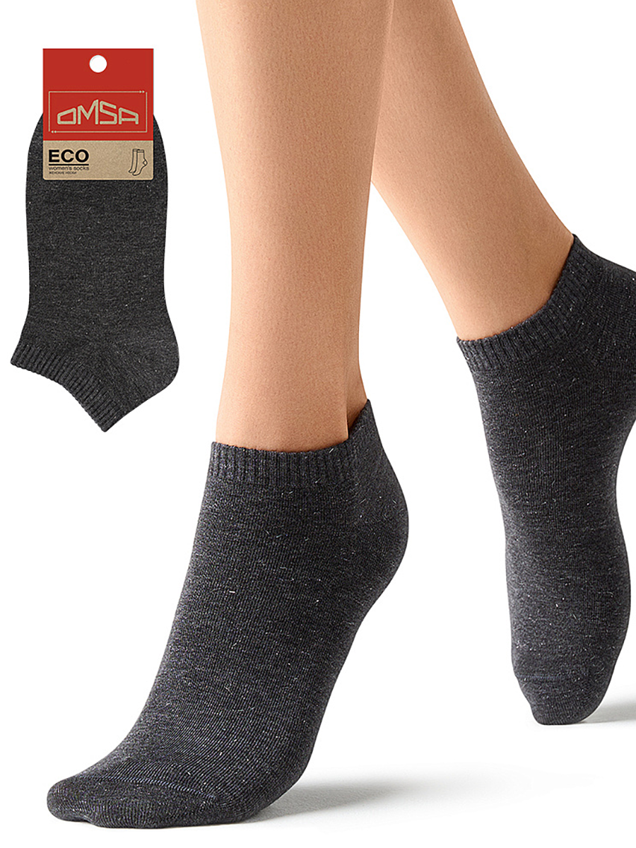 OMSA Носки укороченные с люрексом Grigio Scuro Melange 39-41 / ECO 255, фото 2