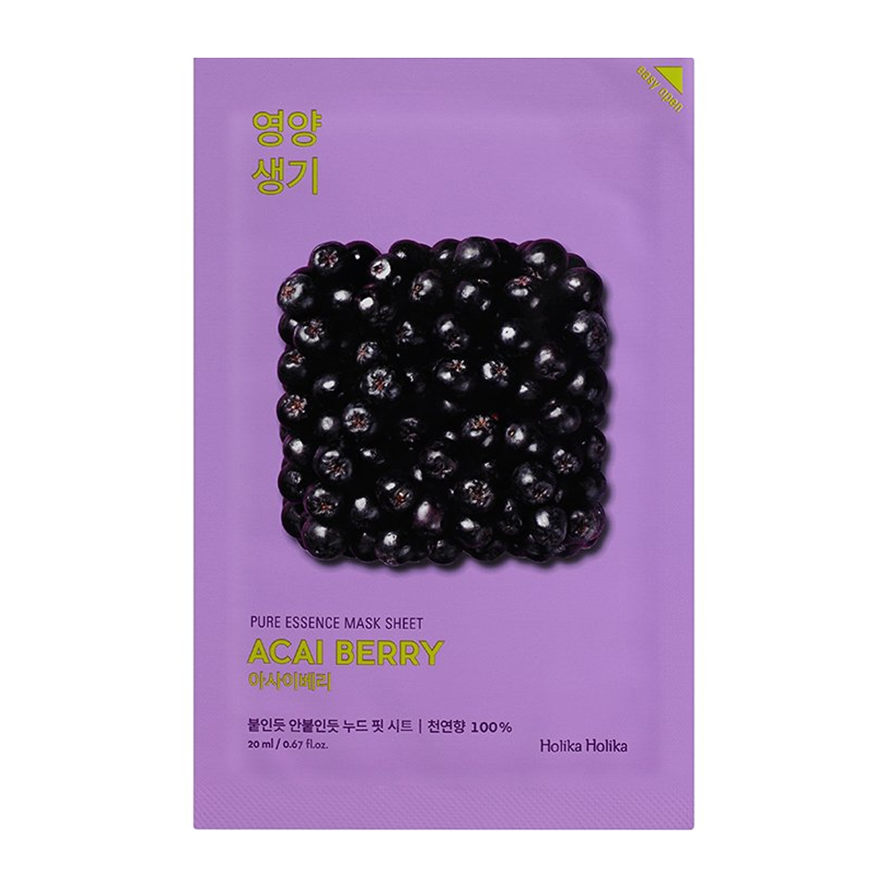 HOLIKA HOLIKA Маска тканевая витаминизирующая Пьюр Эссенс, ягоды асаи / Pure Essence Mask Sheet Acai Berry 23 мл, фото 1