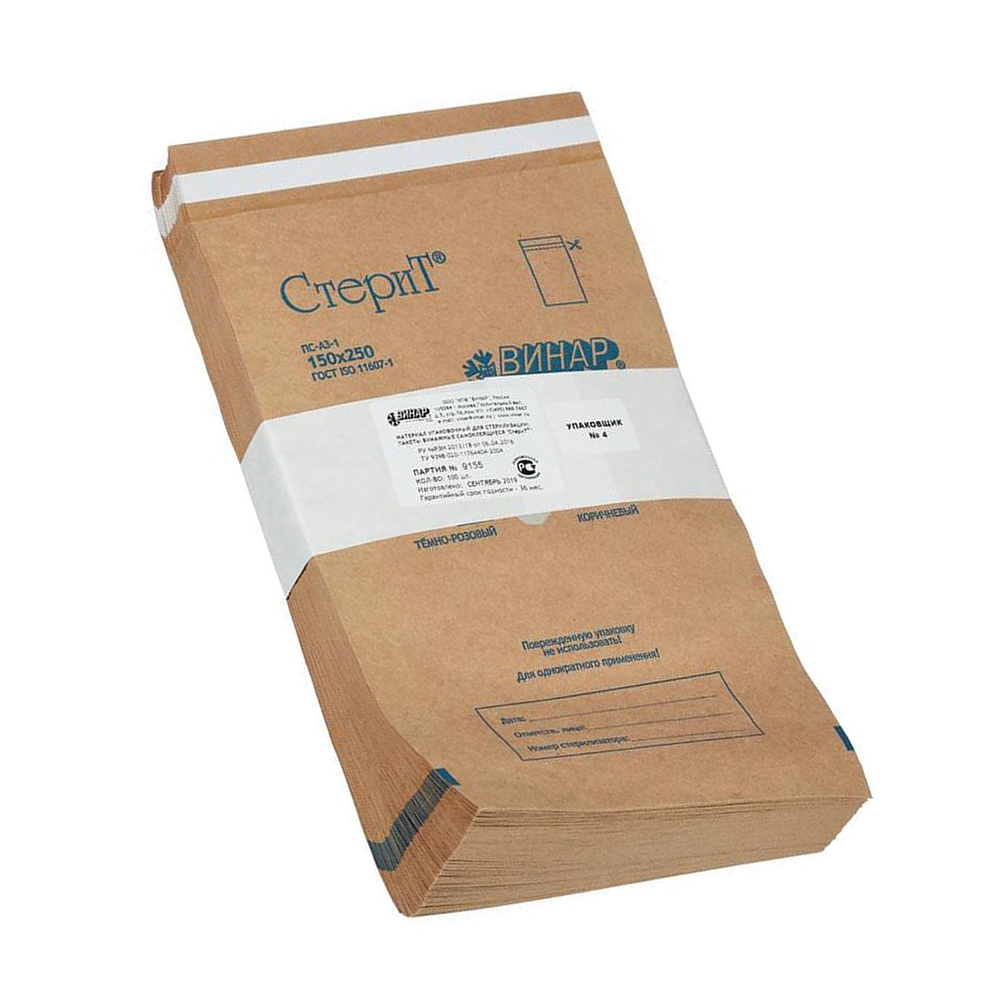 ЧИСТОВЬЕ Крафт-пакет 150*250 мм с индикатором 100 шт, фото 2