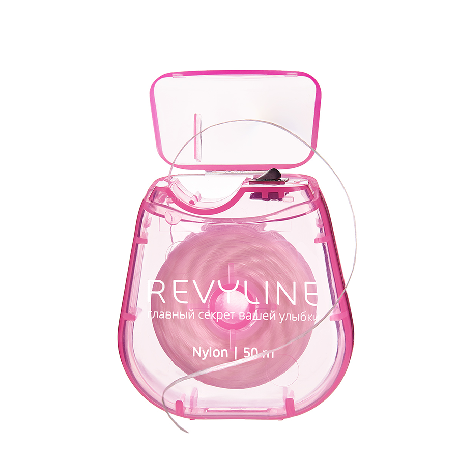 REVYLINE Нить зубная вощеная, нейлон, 50 м, розовая / Bubble Gum, фото 3