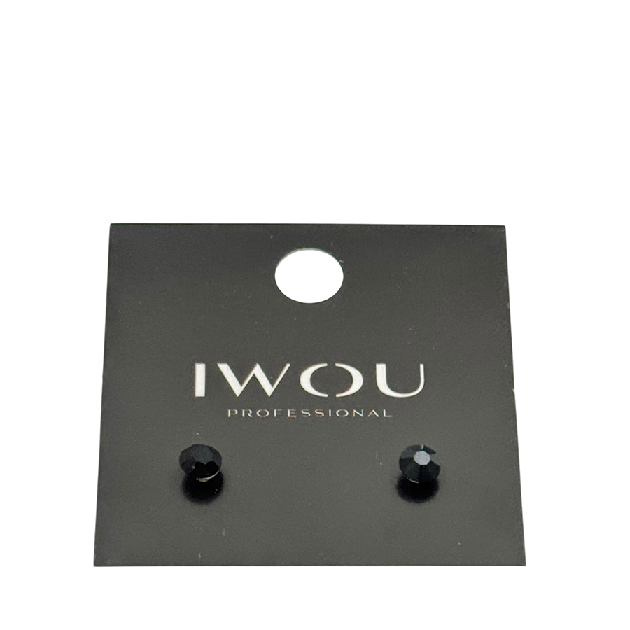 IWOU PROFESSIONAL Серьги гвоздики IWOU черная ночь 7мм, фото 2