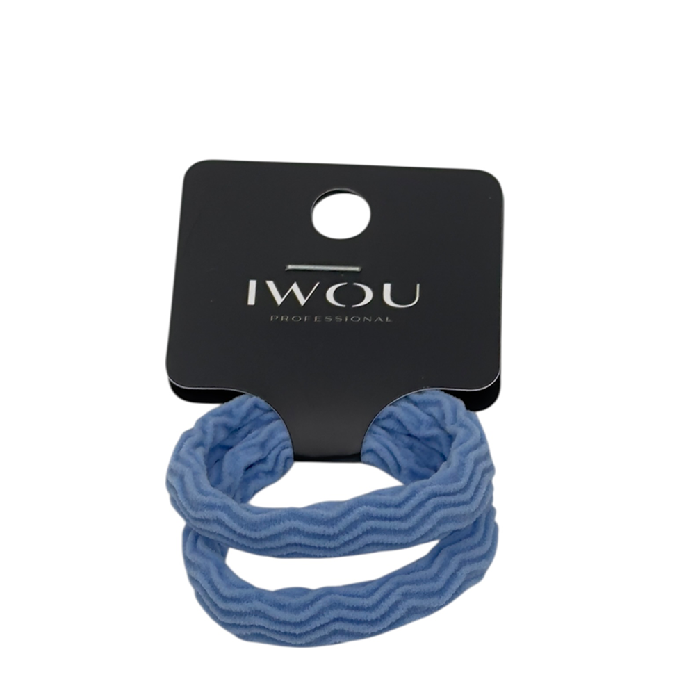 IWOU PROFESSIONAL Резинка для волос Волна голубая 2шт, фото 1