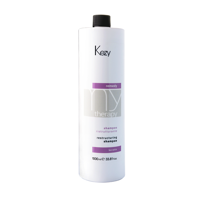 KEZY Шампунь реструктурирующий с кератином / Restructuring shampoo 1000 мл реструктурирующий шампунь с кератином k liss restructuring smoothing shampoo
