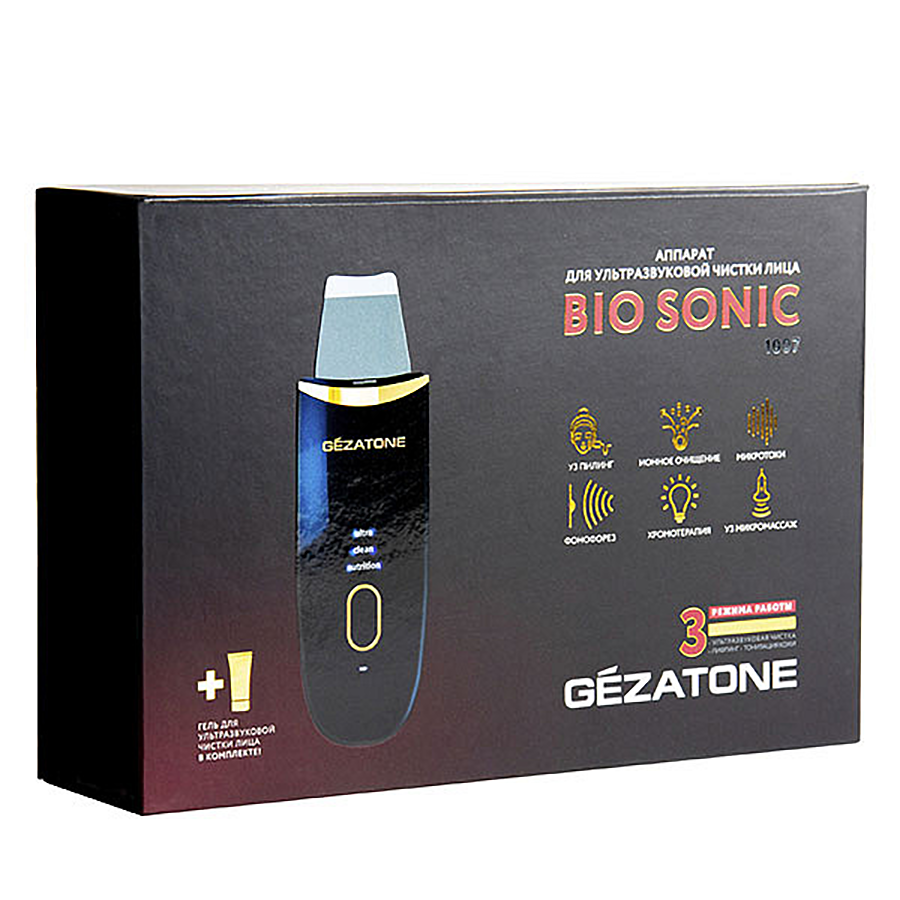 GEZATONE Прибор ультразвуковой для ухода за кожей лица Bio Sonic 1007, фото 3