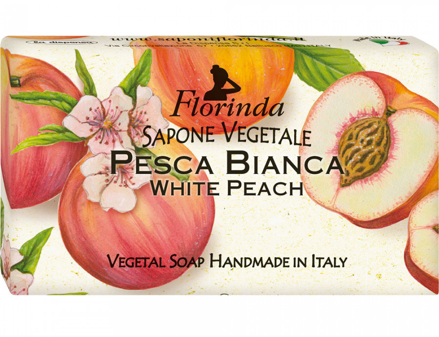 FLORINDA Мыло растительное, белый персик / Pesca Bianca 200 г