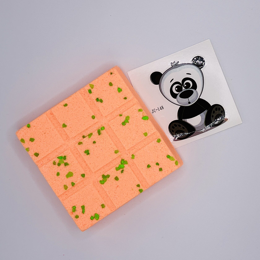 MIPASSIONcorp Бомбочка для ванны миниплитка с тату, карамельный апельсин / MiPASSiON 110 гр, фото 2