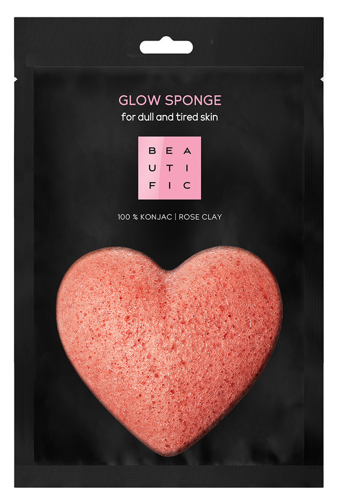 

BEAUTIFIC Спонж конняку органический с розовой глиной для сияния кожи / GLOW SPONGE 1 шт