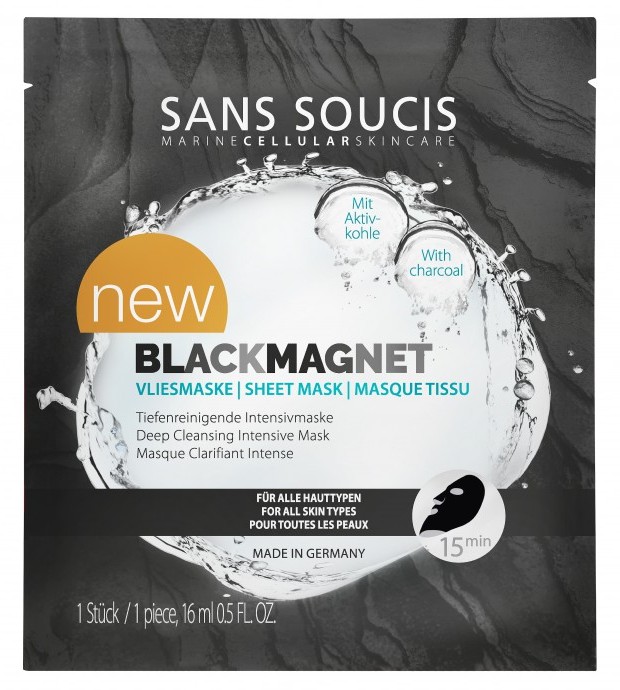 SANS SOUCIS Маска-лифтинг на нетканной основе Черный магнит / BlackMagnet Vliesmaske 1 шт