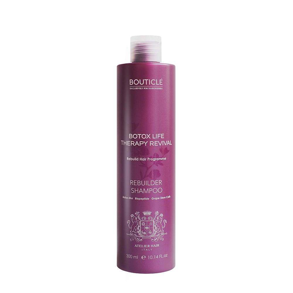 BOUTICLE Шампунь восстанавливающий для химически поврежденных волос Ботокс / Rebuilder Shampoo 300 мл увлажняющий шампунь для сухих и поврежденных волос amethyste hydrate shampoo 52001 250 мл