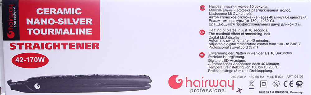 HAIRWAY Щипцы Nano Silver Tourmaline 170 W, фото 4