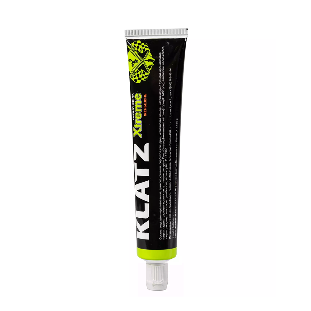 KLATZ Паста зубная для активных людей Женьшень / X-treme Energy drink 75 мл klatz зубная паста для активных людей гуарана 75 мл